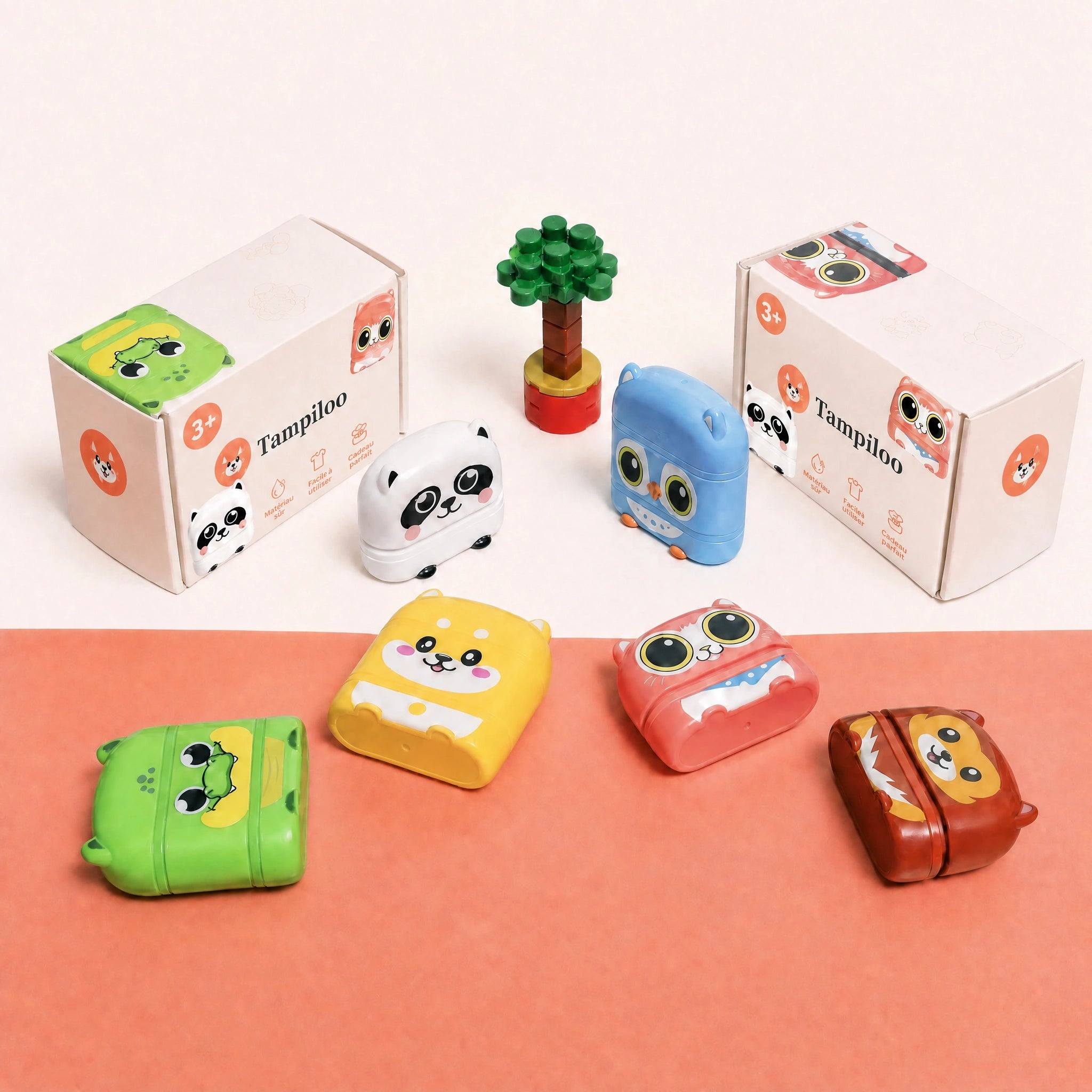 Tampon pour vêtements enfant Tampiloo — coffrets et collection complète des 6 animaux