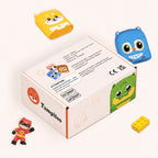 Emballage du tampon pour vêtements enfant Tampiloo avec informations produit et garantie