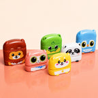 Tampons nominatifs Tampiloo pour vêtements enfant — collection de 6 animaux (renard, chat, crocodile, panda, chien, hibou)