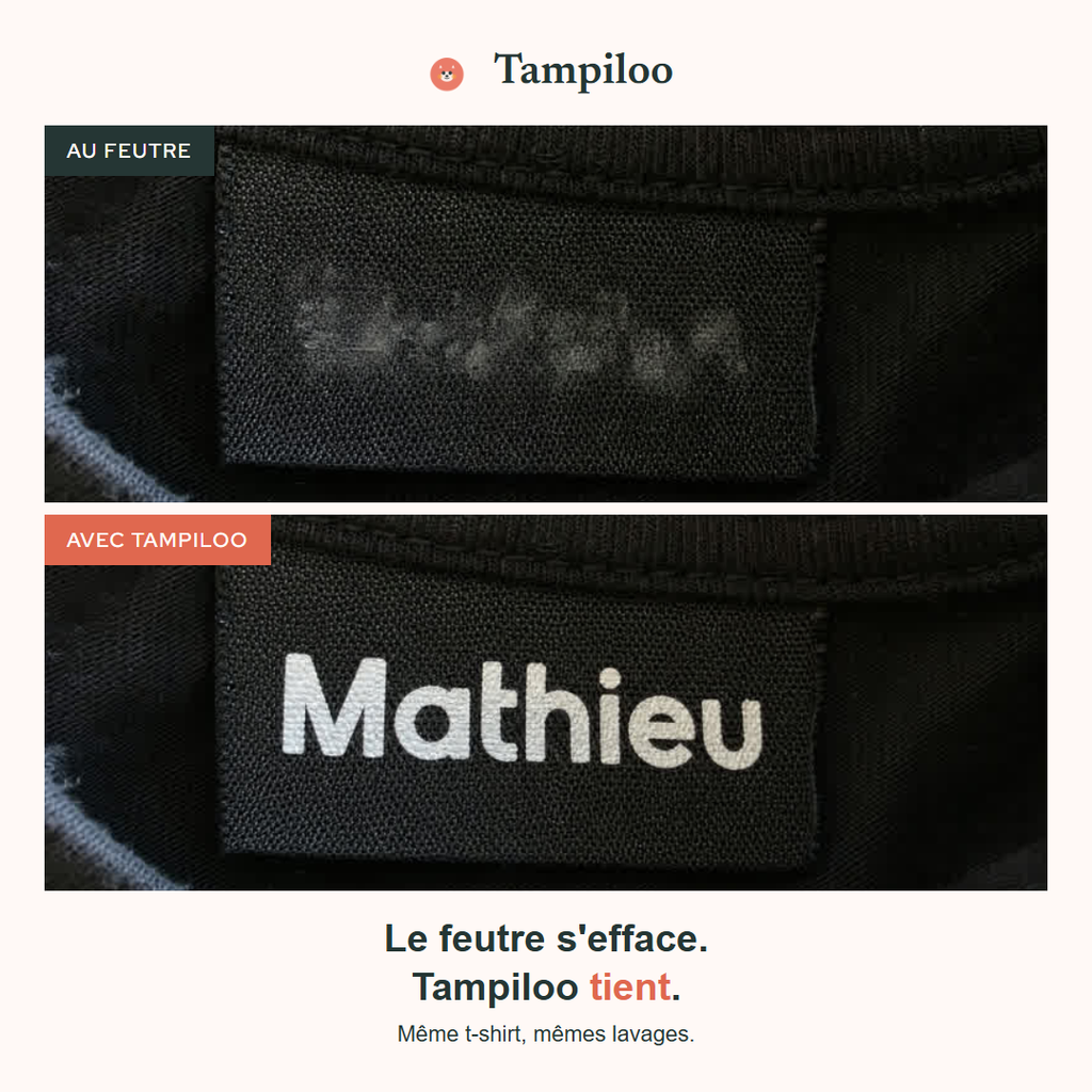 Tampon nominatif double face personnalisé