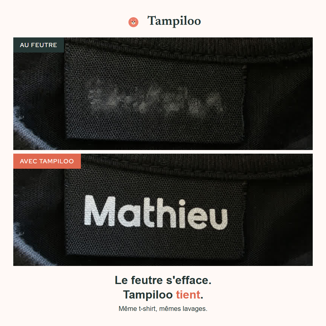 Tampon nominatif double face personnalisé